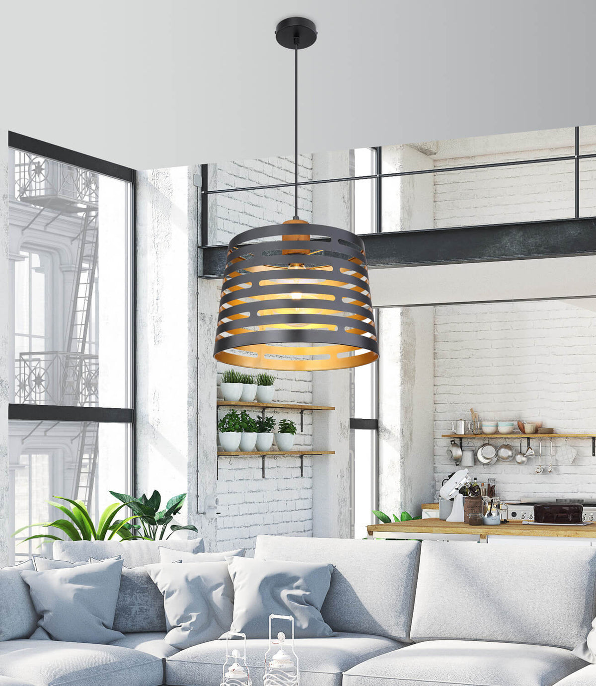 Suspension Ablona noire mat (15451H1)