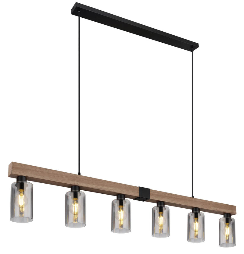 Suspension Hadera noire mat, L 140 cm