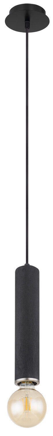 Vue verticale du même luminaire, mettant en évidence la rosace et le cylindre noir.