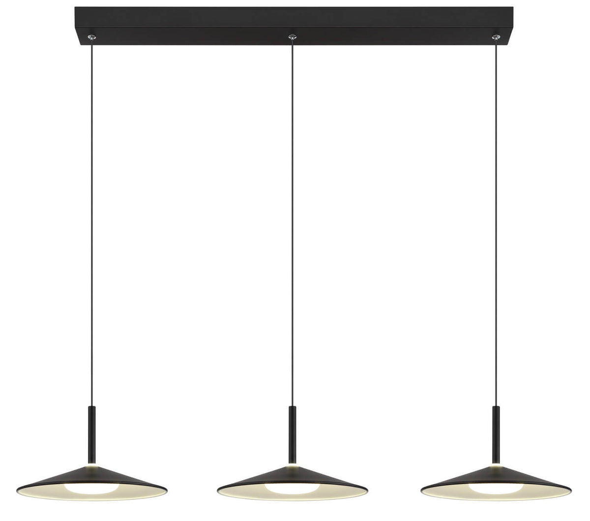 Suspension Lampone noire mat, H 150 cm