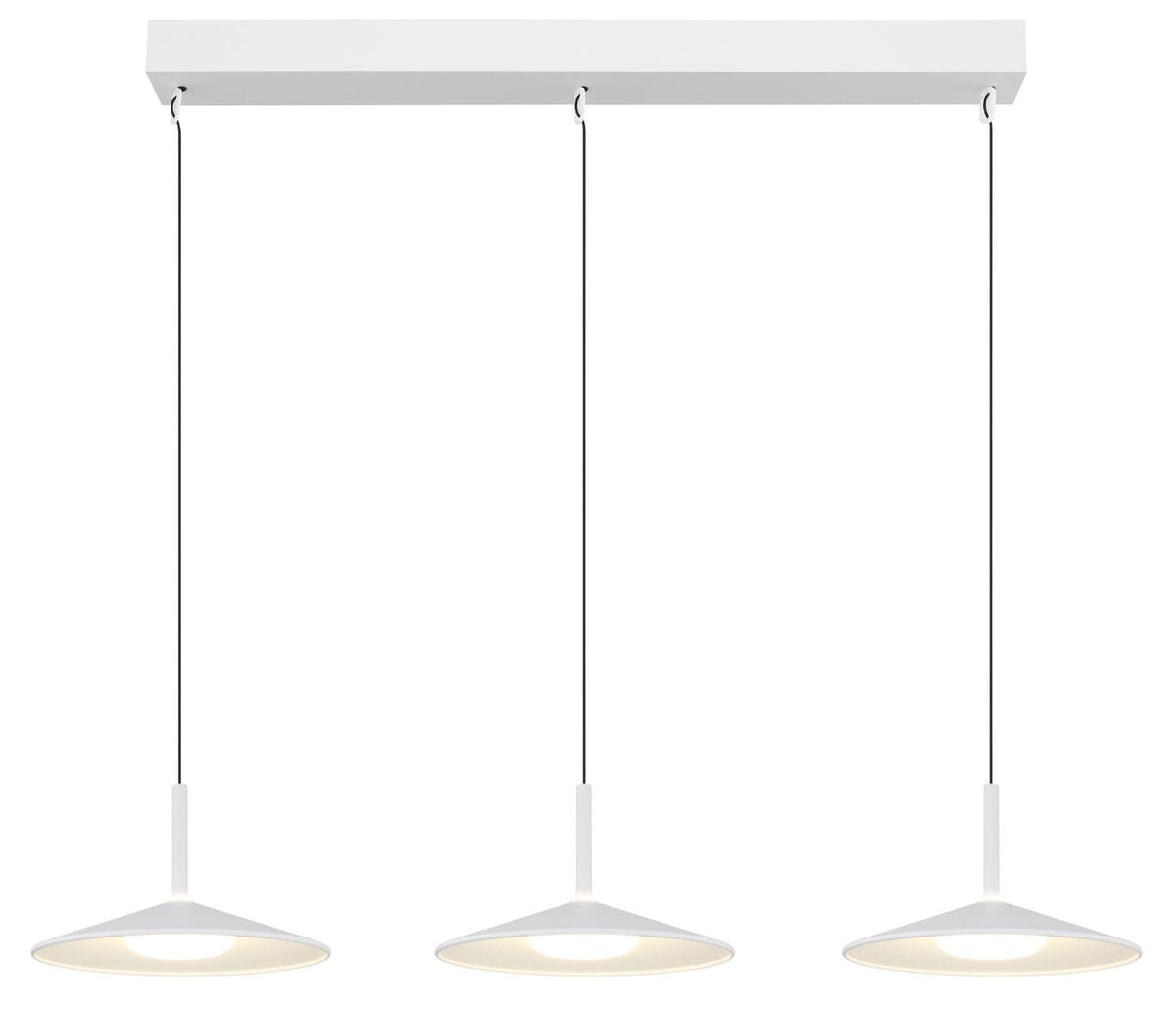 Suspension Lampone blanche mat, H 180 cm
