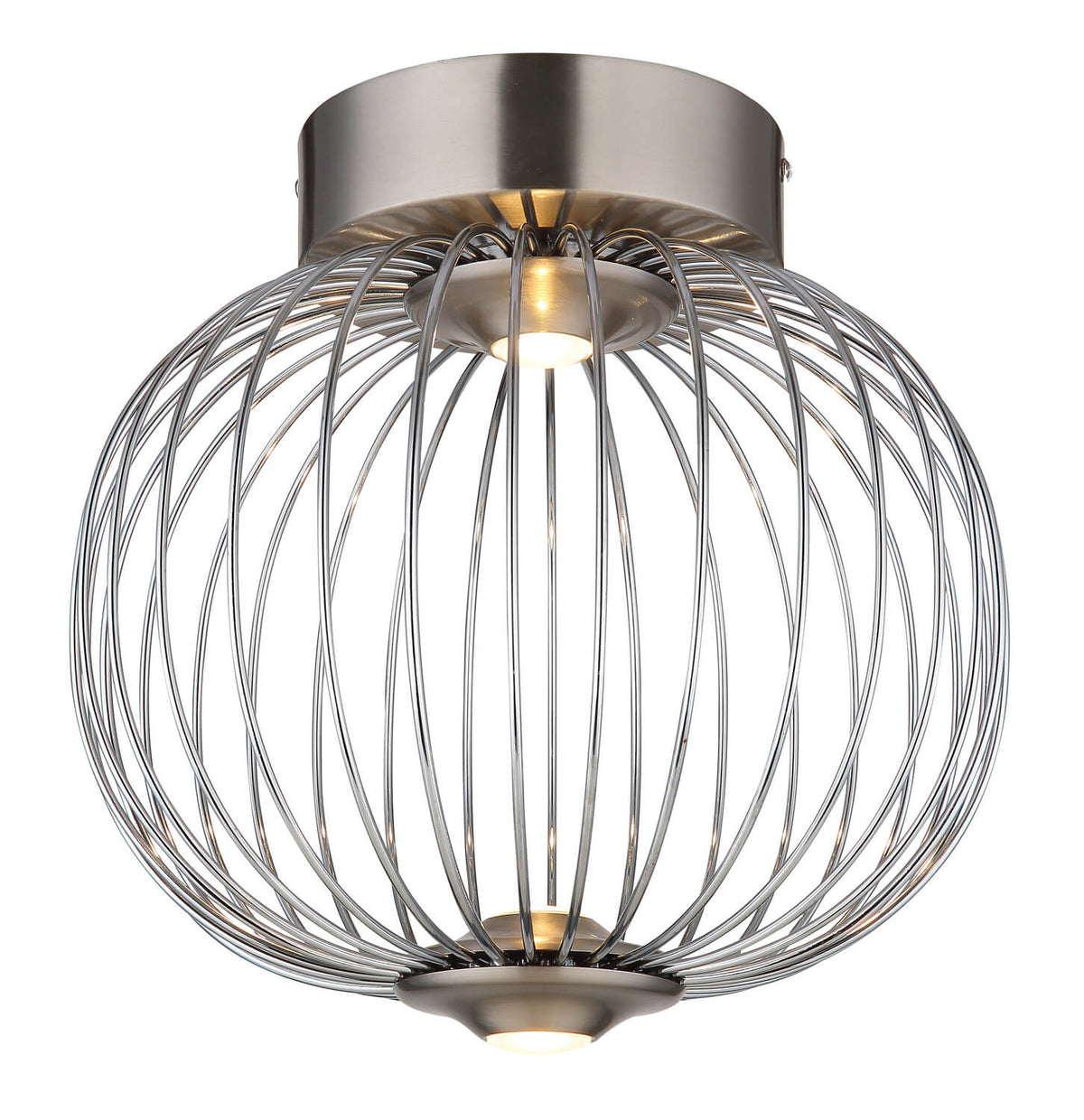 Plafonnier Galway nickel satiné, Ø 30 cm