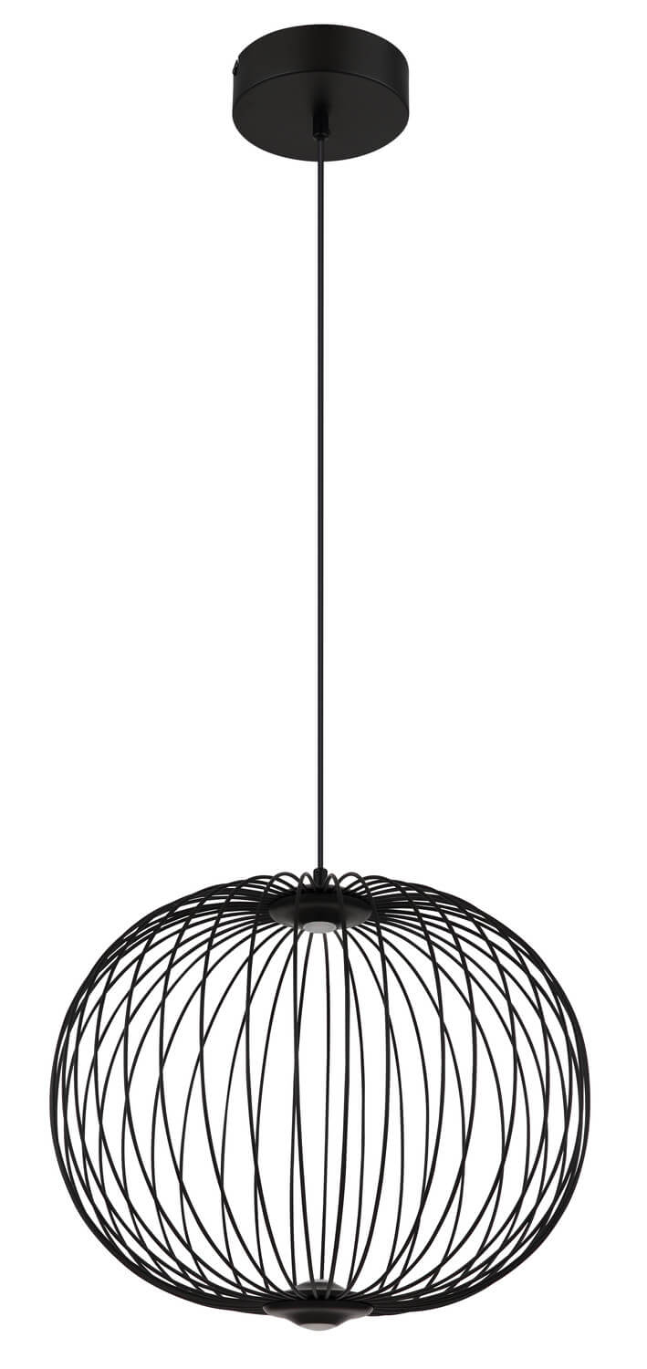 Suspension boule ajourée noire mate présentée entière sur fond neutre