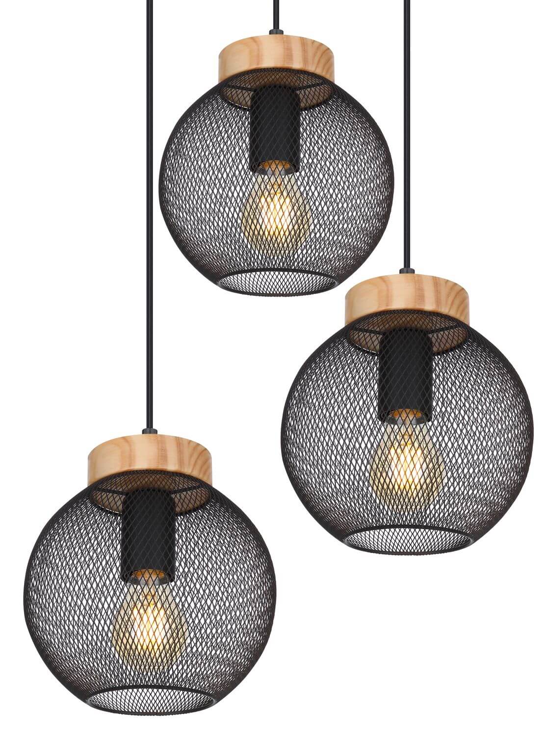 Suspension Pablo noire mat (15663-3H)