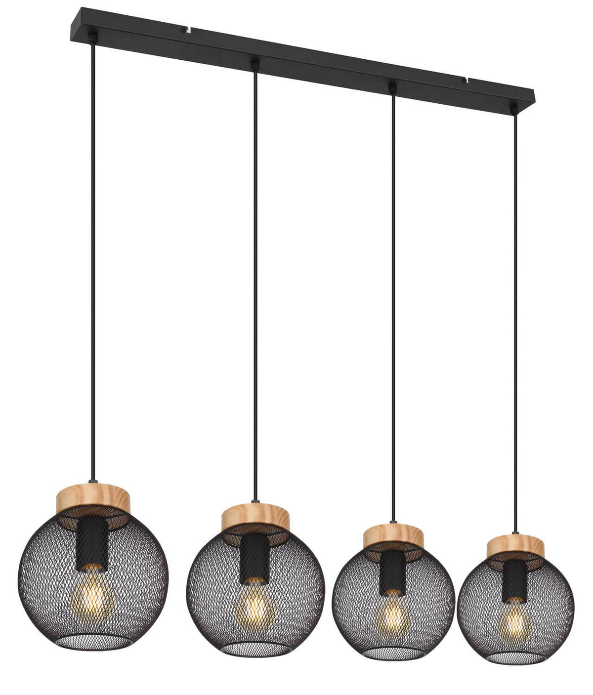 Suspension Pablo noire mat (15663-4H)