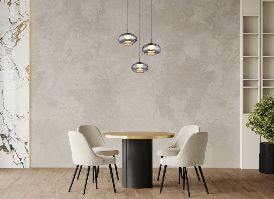 Suspension Quintara noire mat (15744-3H)