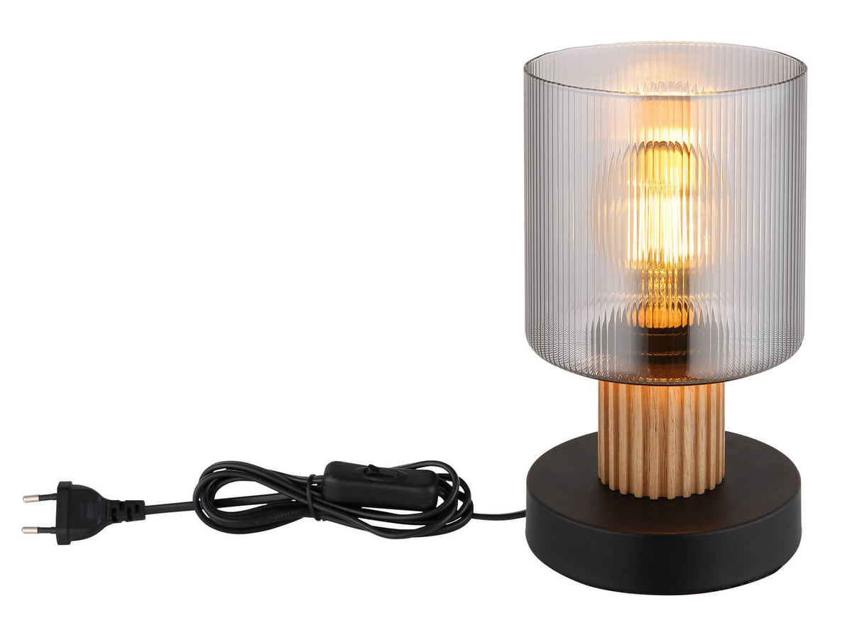 Luminaire avec câble d'alimentation noir et interrupteur, vue d'ensemble