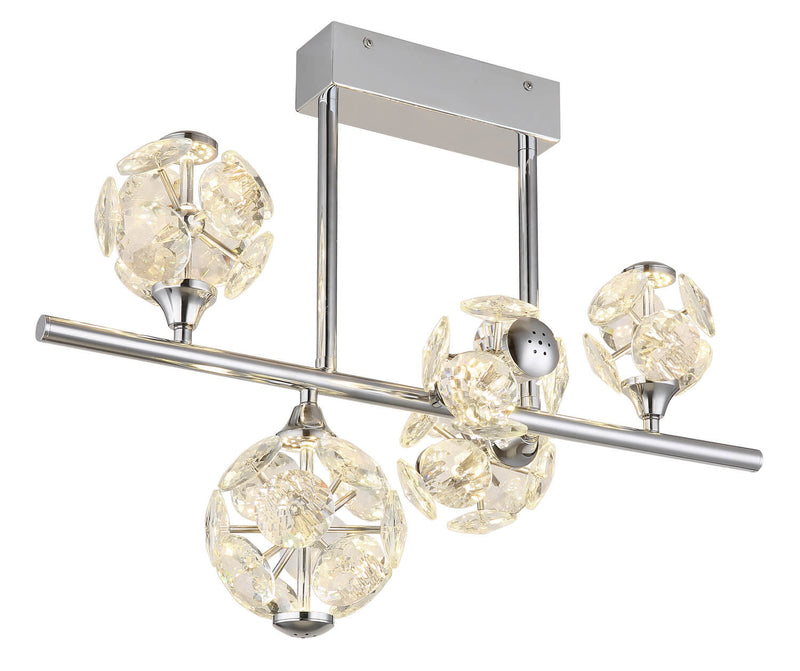 Plafonnier Virina chromé, L 61 cm