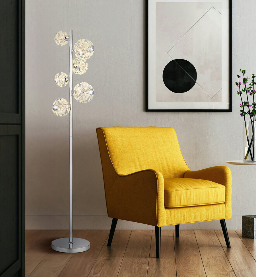 Lampadaire Virina chromé