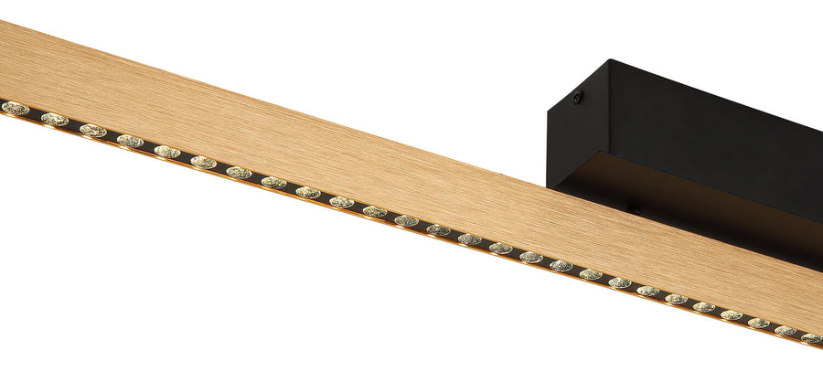 Détail rapproché de la finition brossée et des LED du profil lumineux