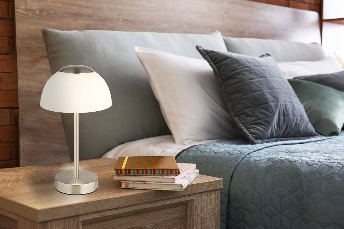 Lampe à poser Sarima nickel satiné
