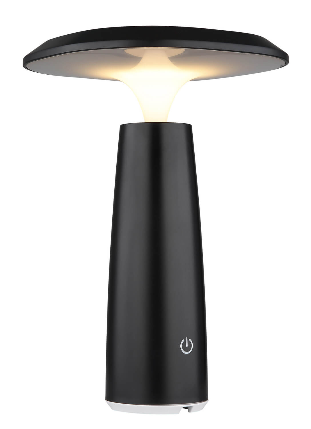 Vue rapprochée du dessous de l’abat-jour rond et du diffuseur lumineux.