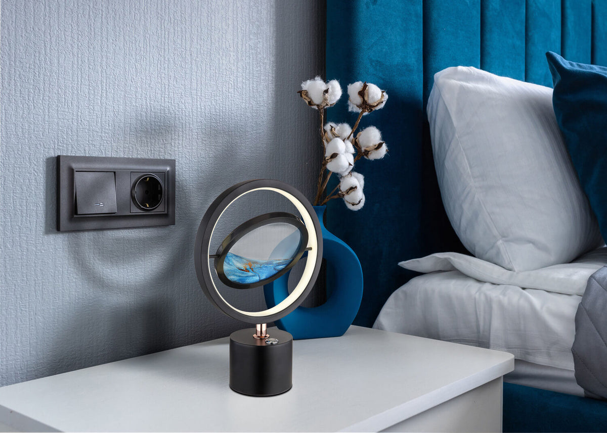 Lampe à poser Reedi noire mat