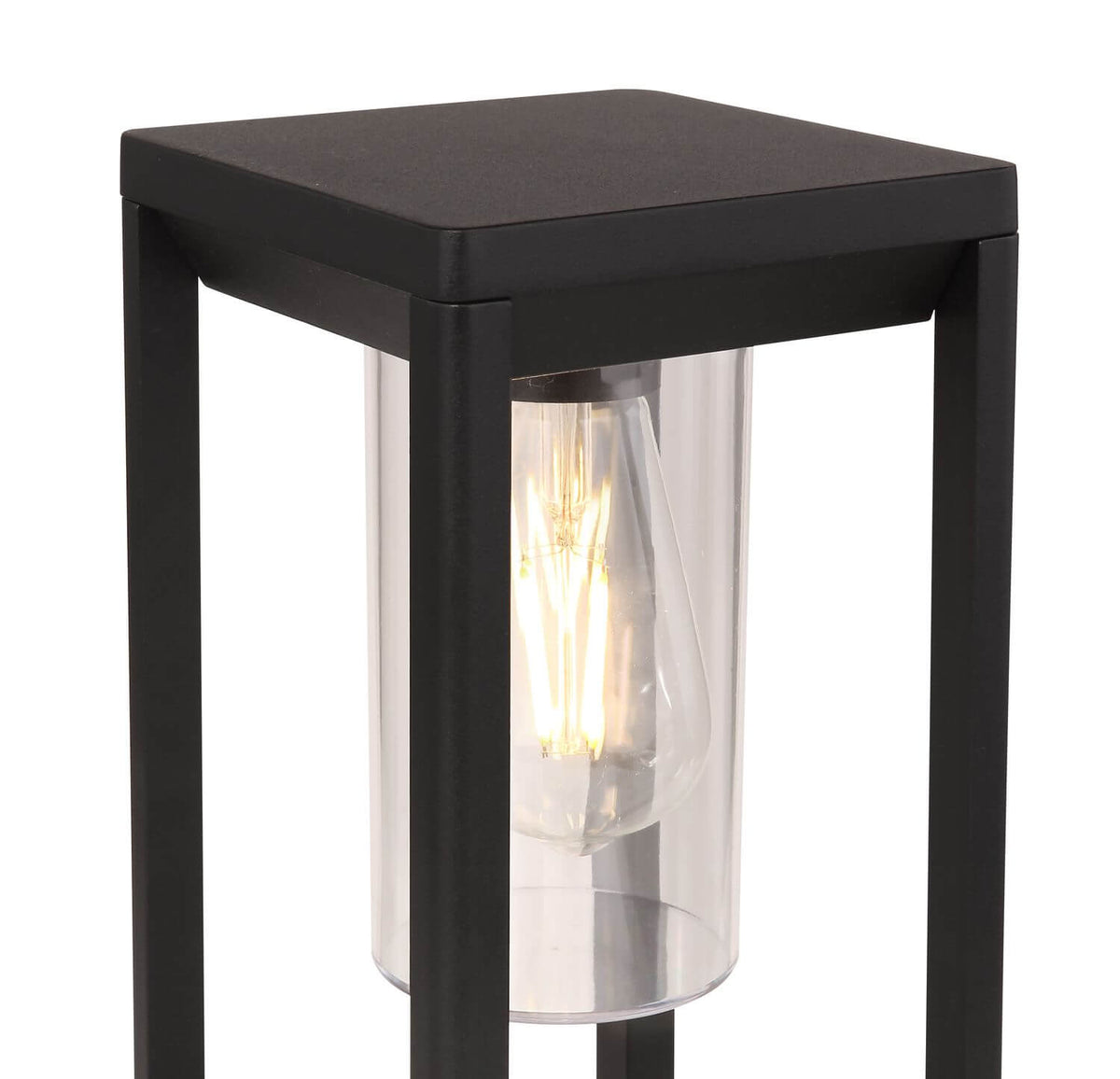 Luminaire extérieur Candela noir mat et aluminium, H 35 cm