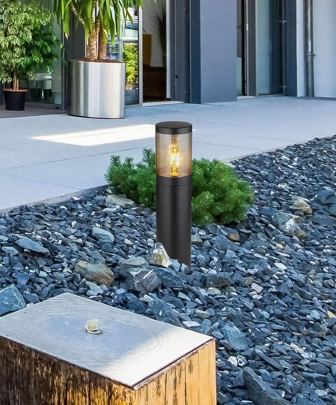 Luminaire extérieur Xeloo noir mat et inox
