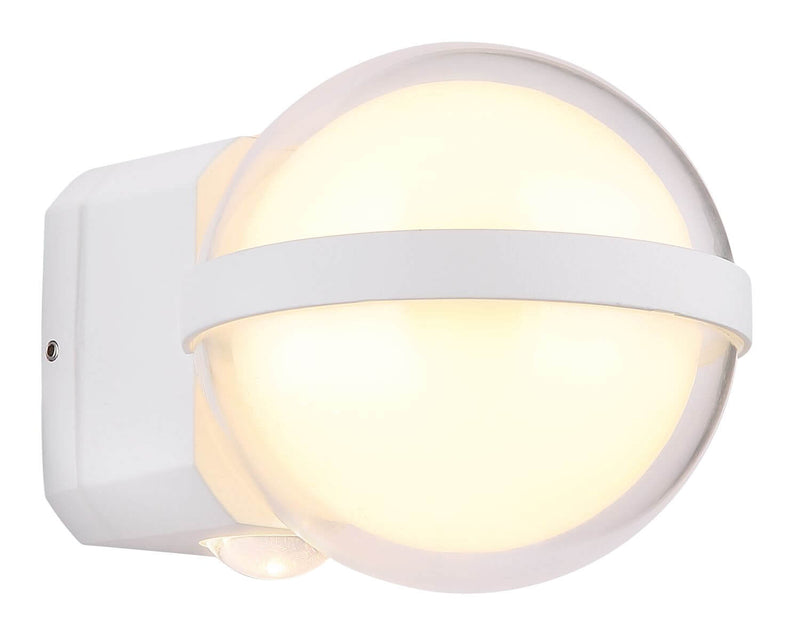 Luminaire extérieur Illi blanc mat et aluminium, L 13 cm