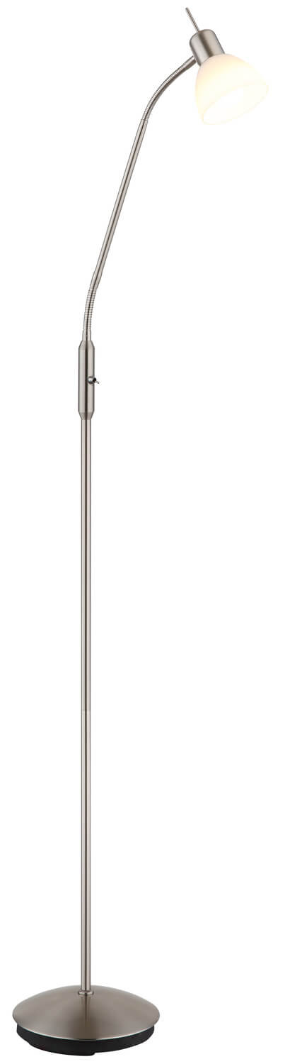 Vue de face du lampadaire éteint, silhouette entière sur fond blanc neutre