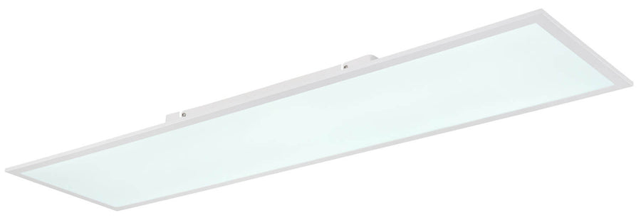 Plafonnier Doro blanc mat et aluminium, L 120 cm