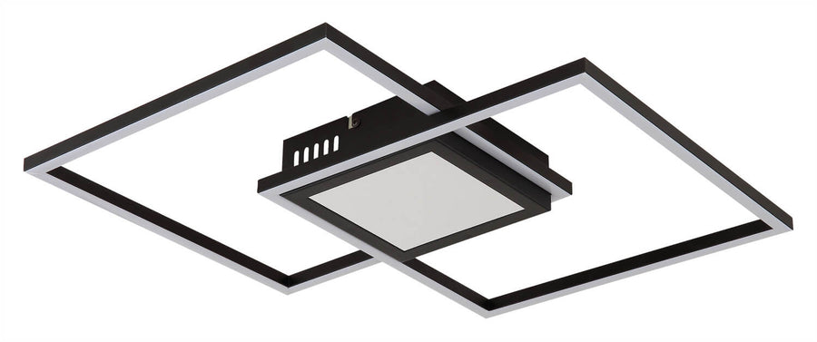 Plafonnier Saunders noir mat, L 42,6 cm