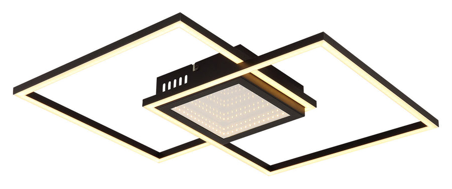 Plafonnier Saunders noir mat, L 42,6 cm