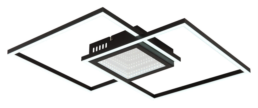 Plafonnier Saunders noir mat, L 42,6 cm
