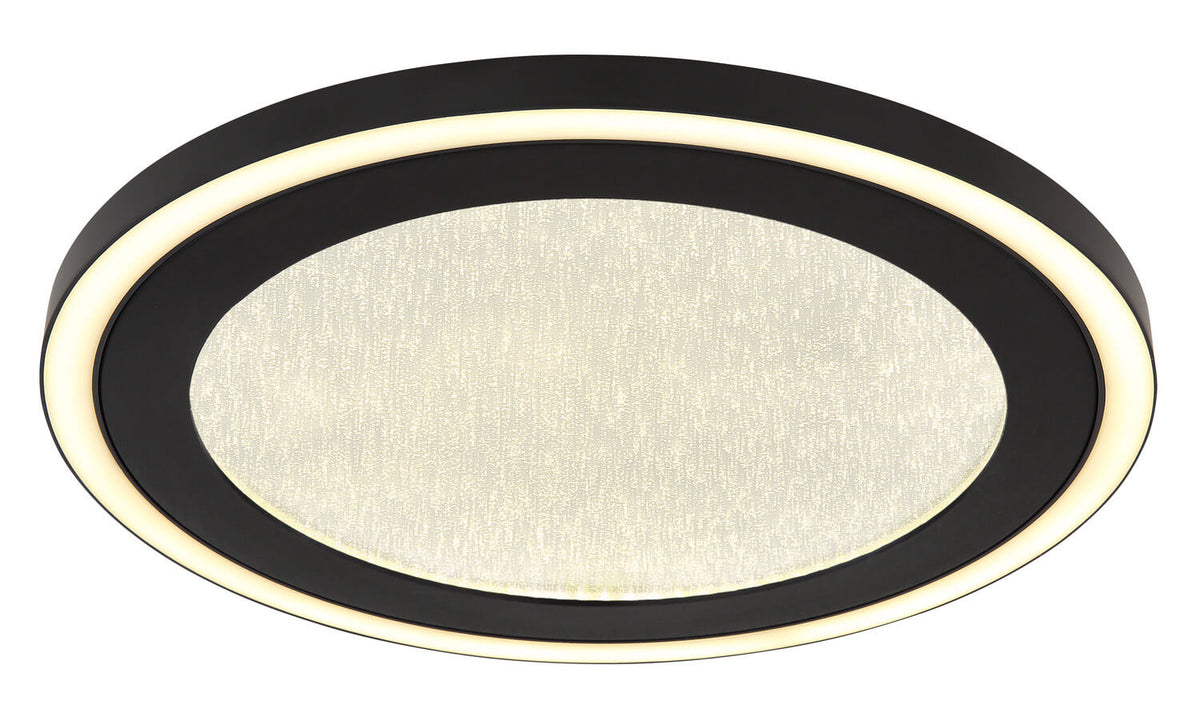 Gros plan sur le ruban LED périphérique allumé, halo lumineux chaud