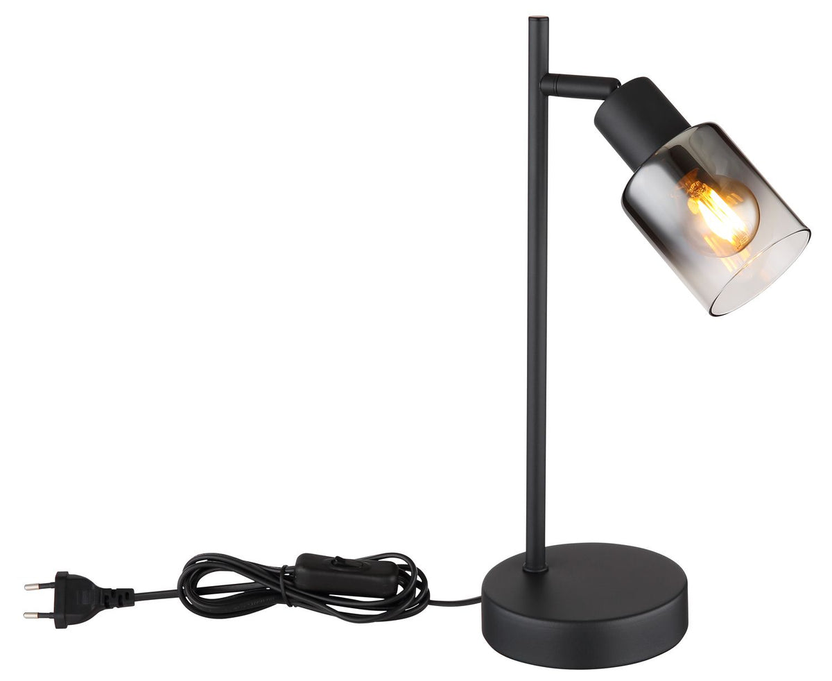 Lampe à poser Hubertus noire mat
