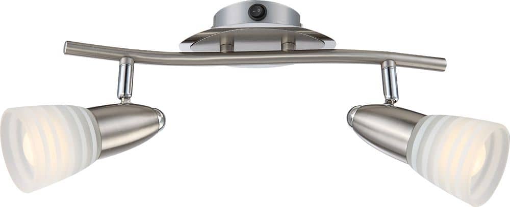 Plafonnier Caleb nickel satiné, L 23 cm