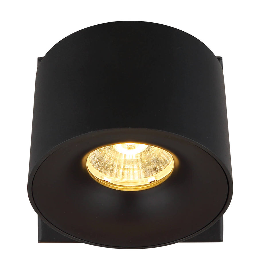 Spot Rae noir mat, L 13 cm