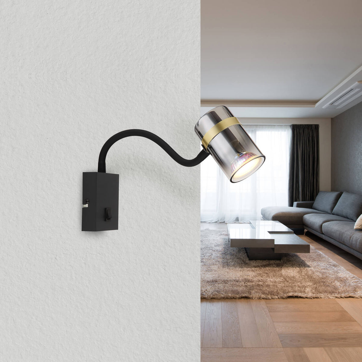 Applique murale Trabby noire mat