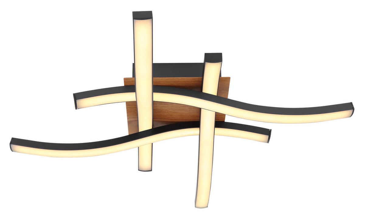 Plafonnier Evita noir, L 43 cm