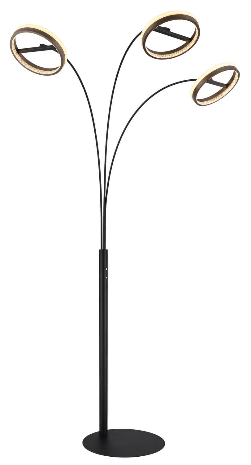 Lampadaire Della noir mat