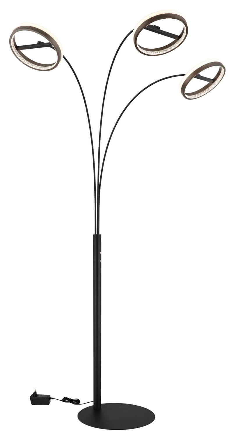 Lampadaire Della noir mat