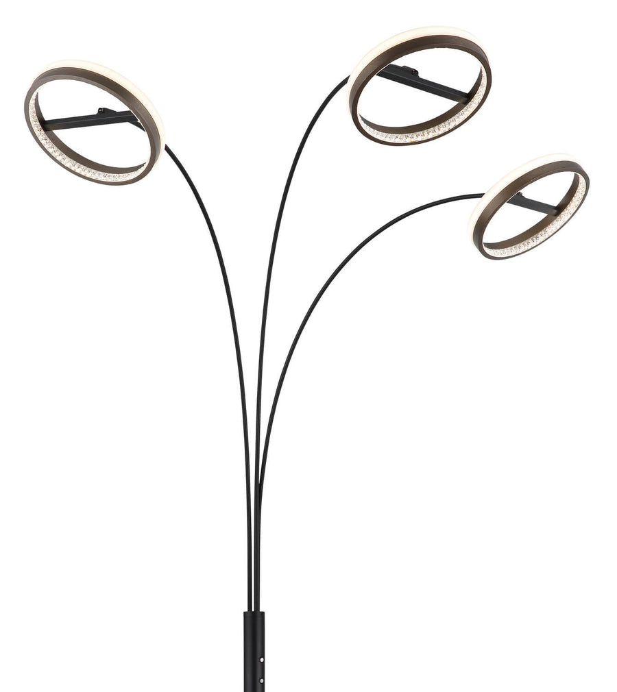 Lampadaire Della noir mat