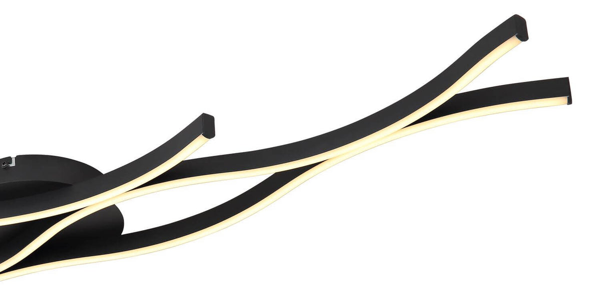 Plafonnier Geronimo noir mat, L 18 cm