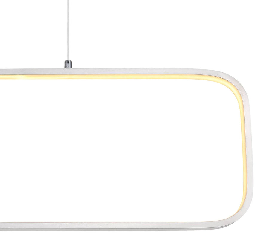 Détail du profil et du ruban LED chaud à l'angle arrondi