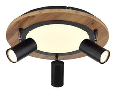 Plafonnier Kassu noir mat, Ø 40 cm