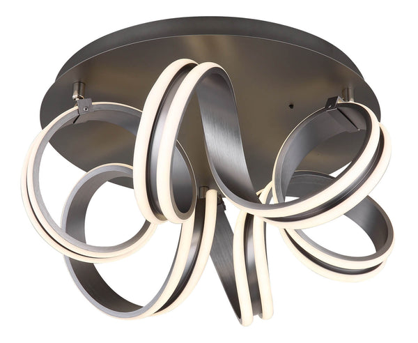 Plafonnier Kuni gris, Ø 54 cm