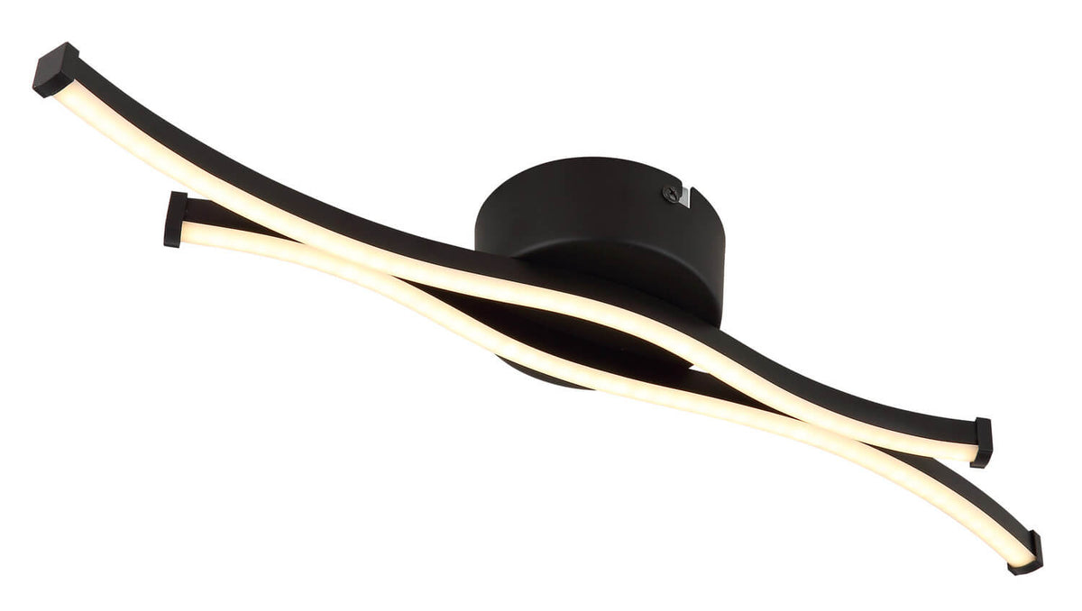 Plafonnier Boyd noir mat, L 47,6 cm