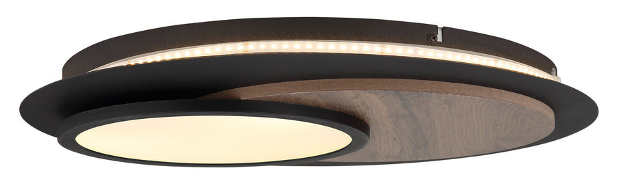 Profil du plafonnier montrant le ruban LED périphérique et la structure double