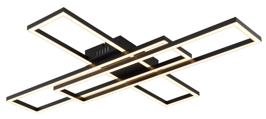 Plafonnier Tatjana noir mat, L 80 cm (67363-55)
