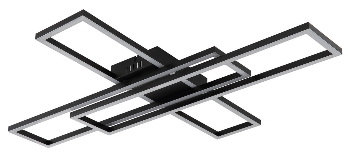 Plafonnier Tatjana noir mat, L 80 cm (67363-55)