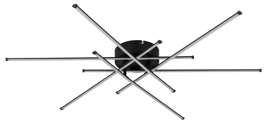 Produit éteint sur fond blanc, structure noire et longues baguettes croisées apparentes.