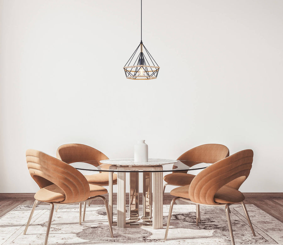 Suspension Ulleu noire, H 150 cm