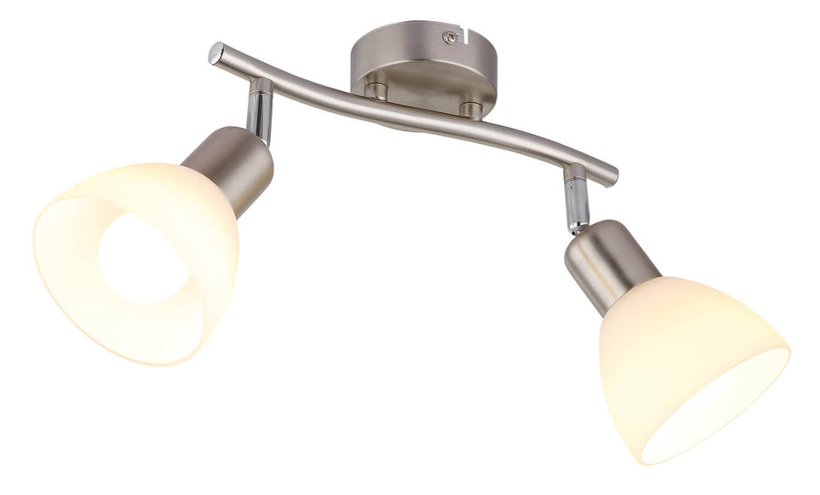 Spot Malte nickel satiné, L 29 cm