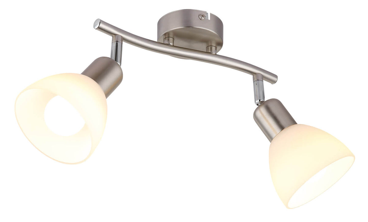 Spot Malte nickel satiné, L 29 cm