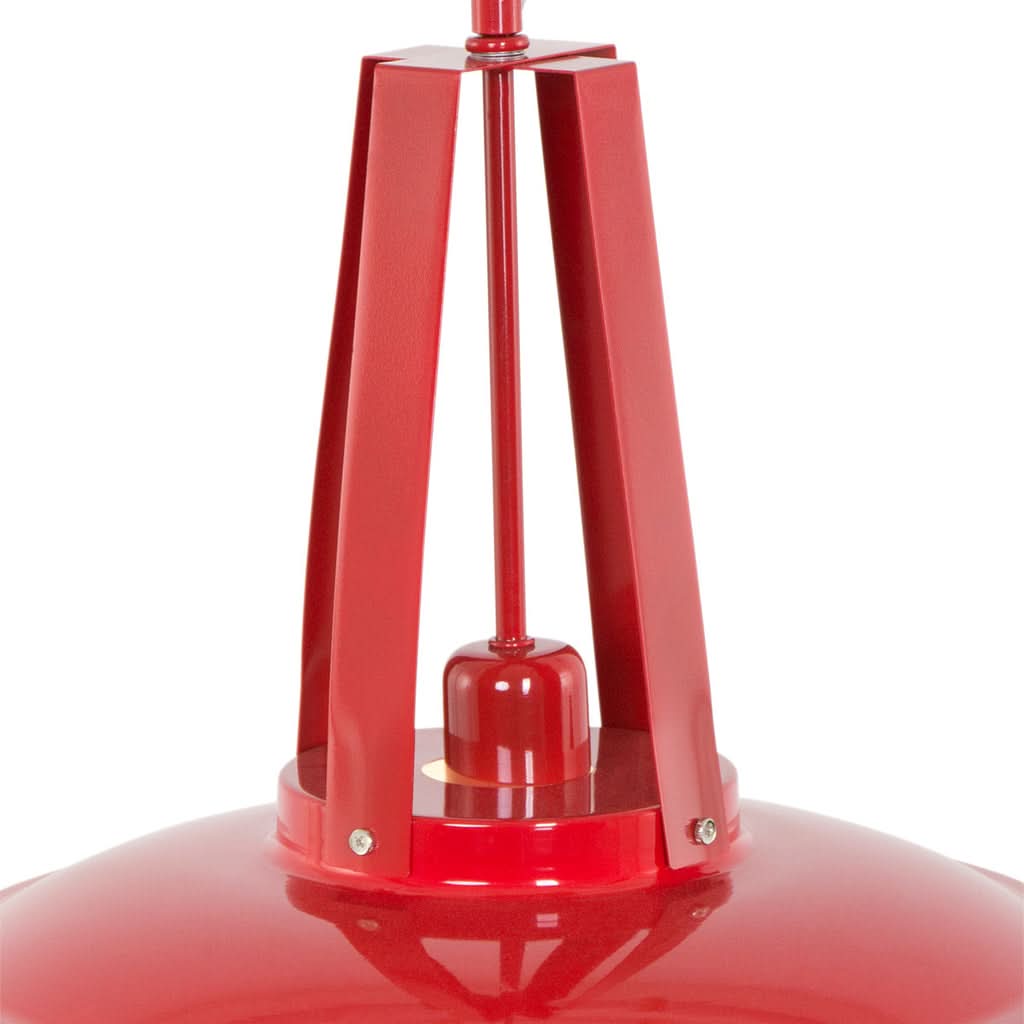 Détail de la potence industrielle rouge de la suspension Mexlite | Designix