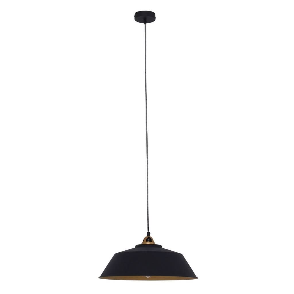 Suspension noir mat intérieur doré vue de profil