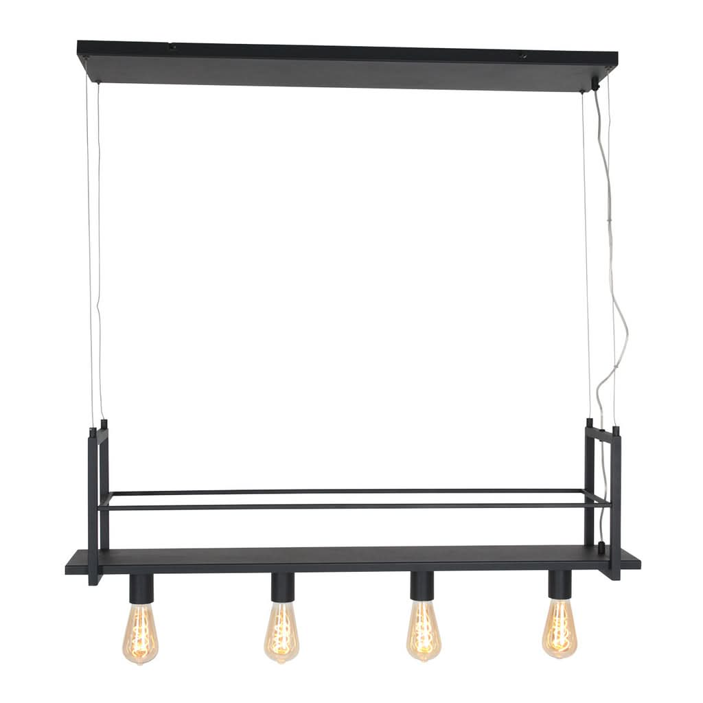 Suspension Noir Buckley 4 Lumières | Designix - - https://designix.fr