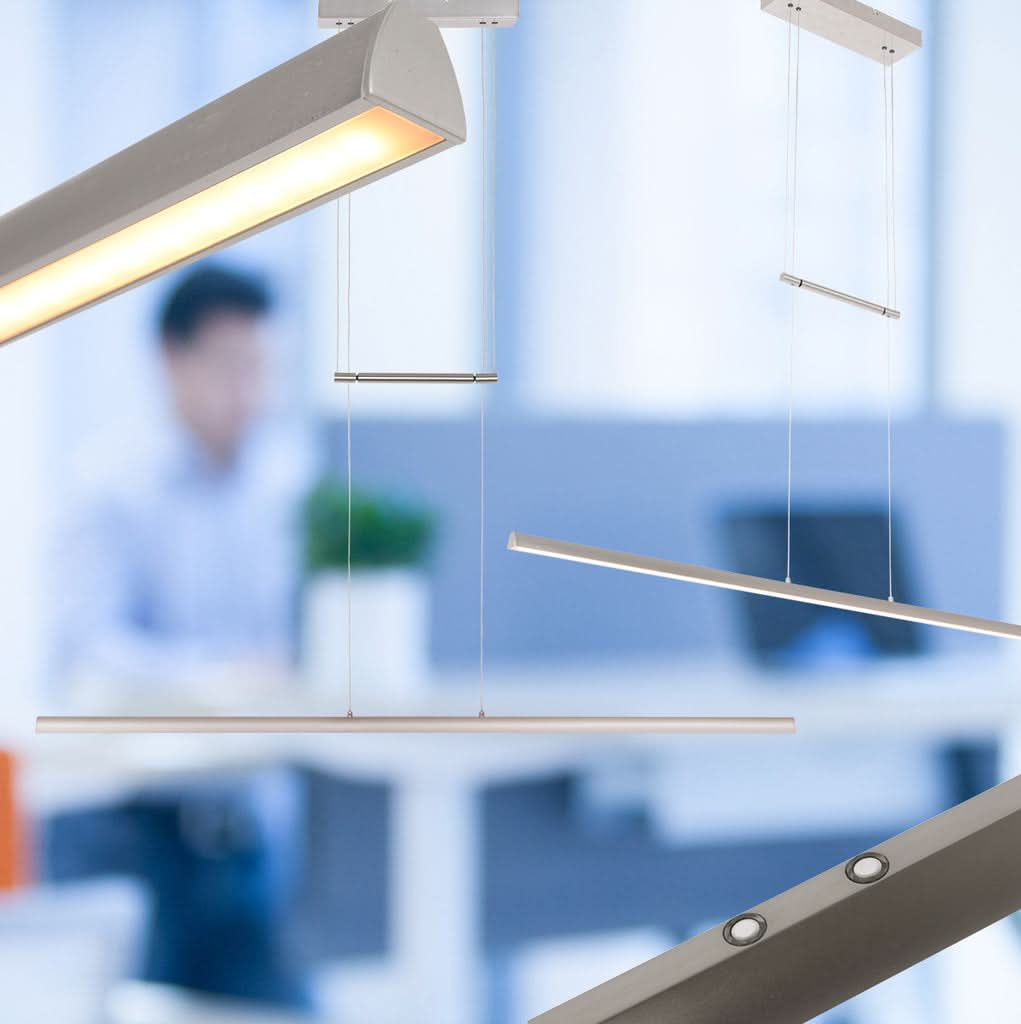 Suspension led cuisine barre acier linéaire Profilo – vue 3 – Designix.fr